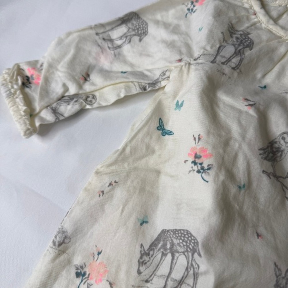 BabyGap Woodland Animal Print Dress and Diaper Cover Set 0-3 Months Cream NWT - Picture 7 of 9